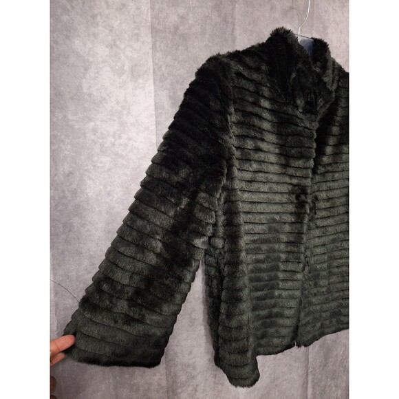 Express Faux Fur Coat Womens Sz Large Y2K Old Money Gothic Plush Shaggy Soft - Picture 4 of 15